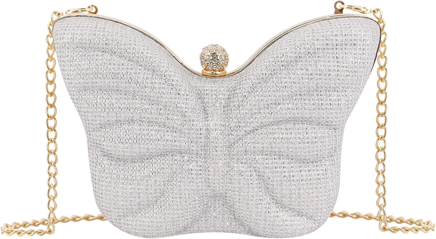 Women Elegant Butterfly Clutches Glitter Evening Bag Shoulder Bag Party Wedding Cocktail Prom Handbags