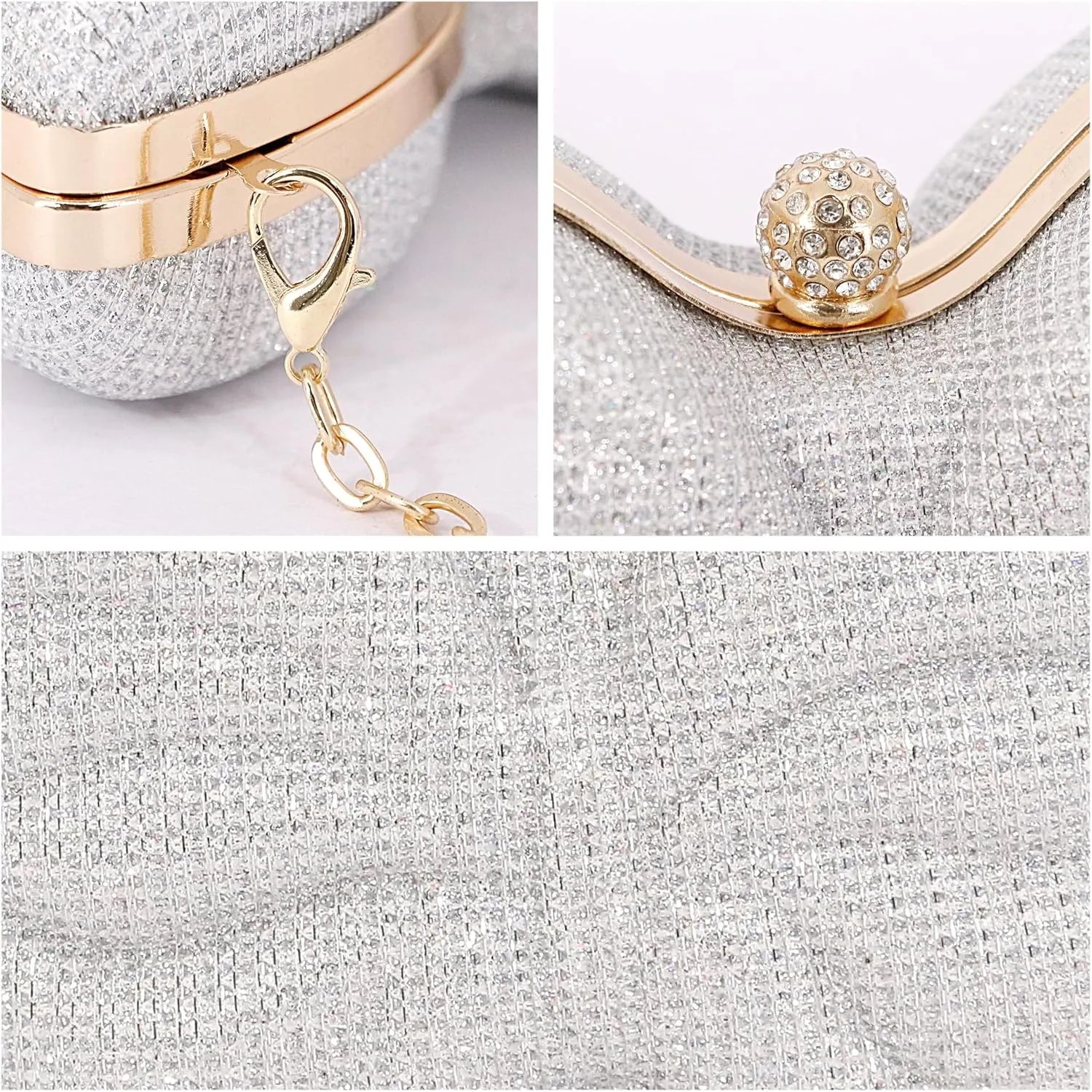 Women Elegant Butterfly Clutches Glitter Evening Bag Shoulder Bag Party Wedding Cocktail Prom Handbags