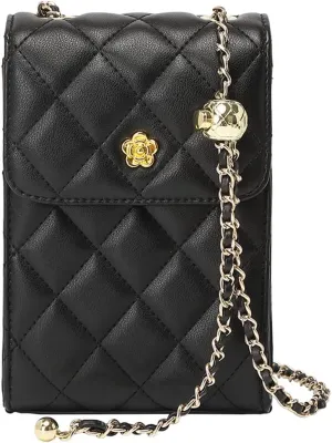 Women Quited Square Flap Shoulder Bag Fancy Chain Strap Clutch Purse Cross-body Satchel Handbag