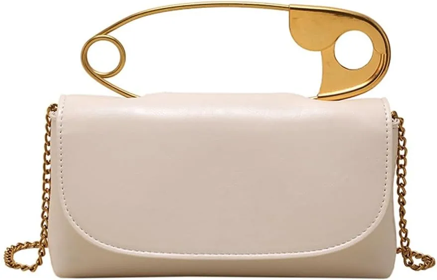 Women Vintage Chic Pin Shoulder Bag Chain Strap CrossBody Ladies Shoulder Purse