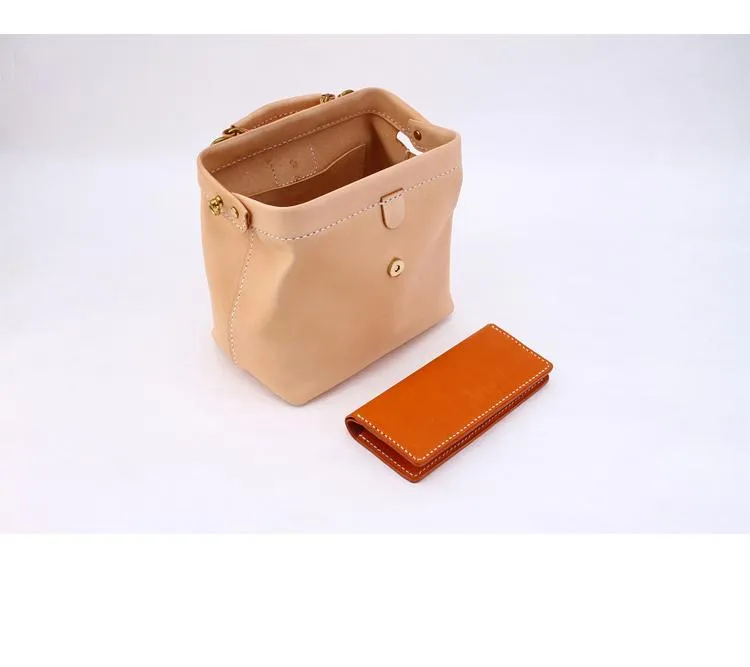 Womens Beige Leather doctor Handbags