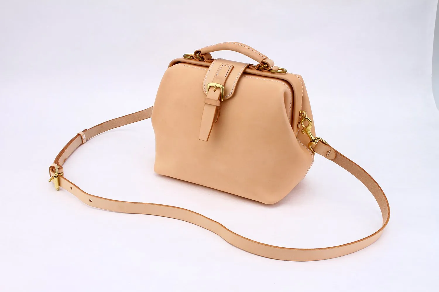 Womens Beige Leather doctor Handbags