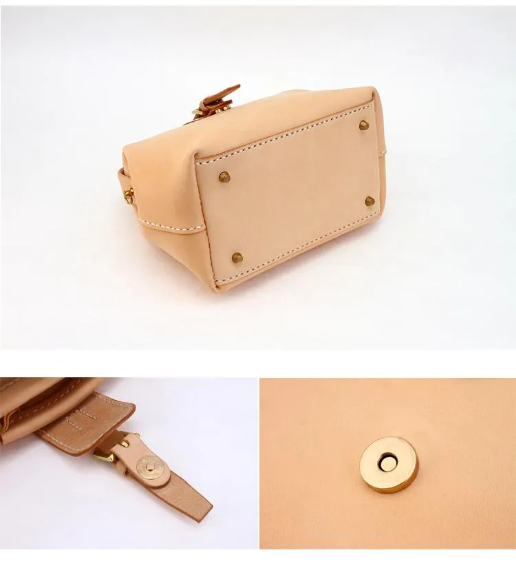 Womens Beige Leather doctor Handbags