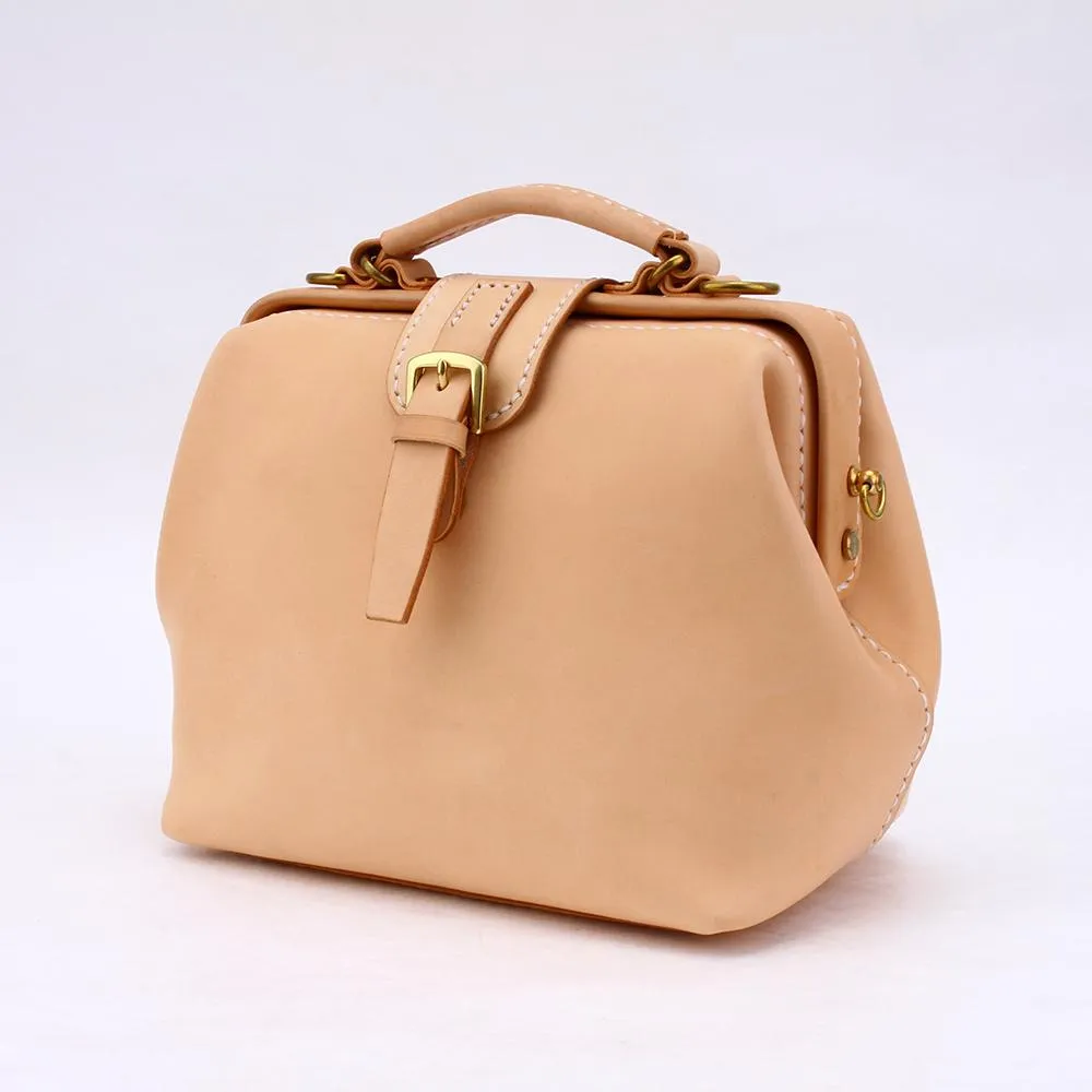 Womens Beige Leather doctor Handbags