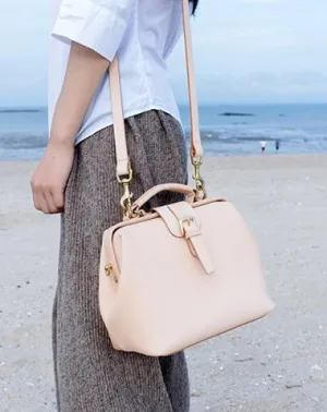 Womens Beige Leather doctor Handbags