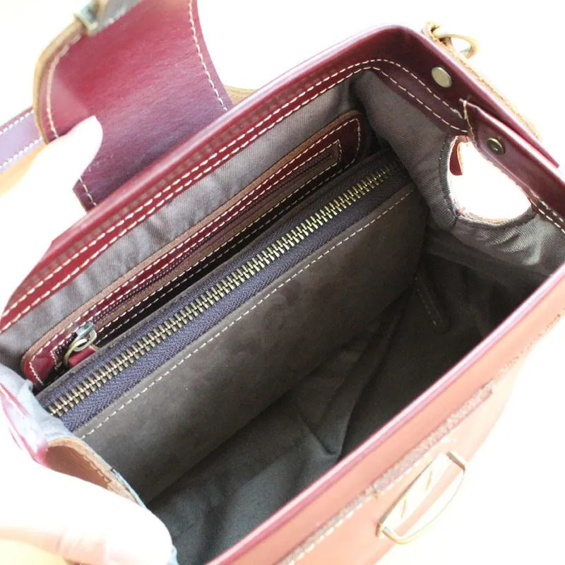 Womens Brown Leather Doctor Shoulder Purses Brown Doctor Crossbody Purses for Women
