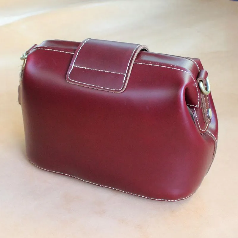 Womens Brown Leather Doctor Shoulder Purses Brown Doctor Crossbody Purses for Women