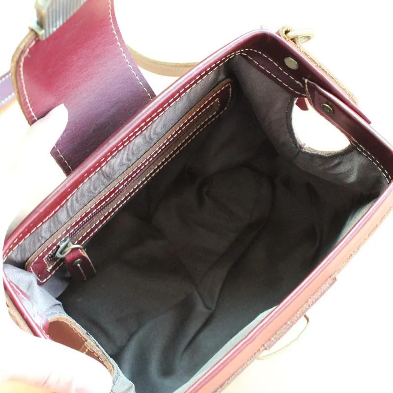 Womens Brown Leather Doctor Shoulder Purses Brown Doctor Crossbody Purses for Women