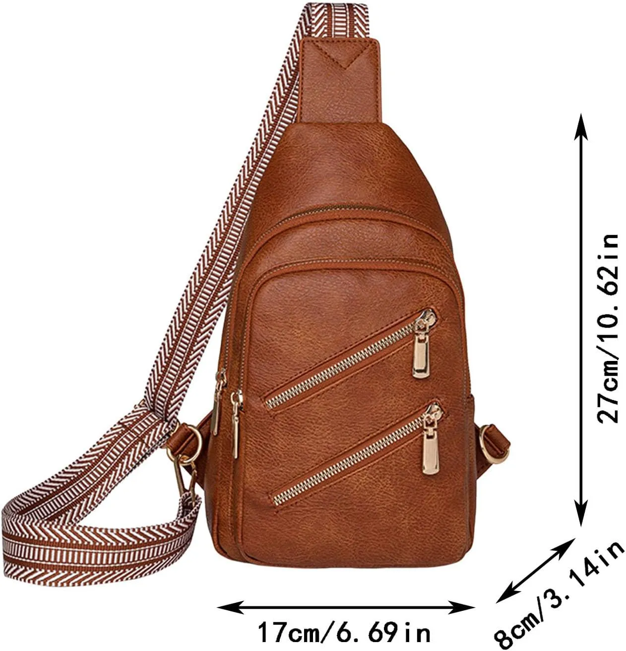Womens Crossbody Leather Handbag Chest Bags Daypack Crossbody for Travel Sport Running Hiking Sports Backpack