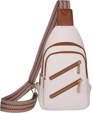 Womens Crossbody Leather Handbag Chest Bags Daypack Crossbody for Travel Sport Running Hiking Sports Backpack