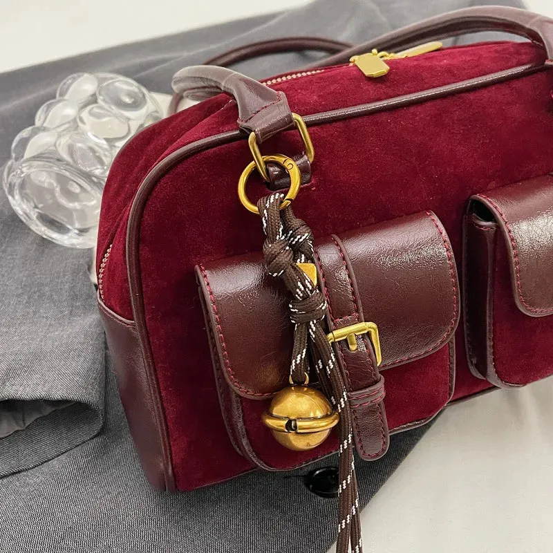 Women's Double Pocket Zipper Underarm Bag