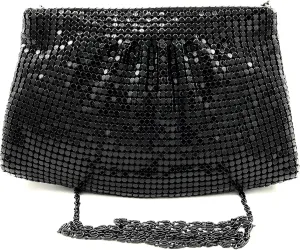 Women's Evening Clutches Metal Mesh Party Purse Bag(Mini,Purple)