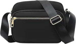 Women's Hiking Backpack Multi Pocket Crossbody Purses Soft Leather Shoulder Handbags Water Proof Bag(Black)