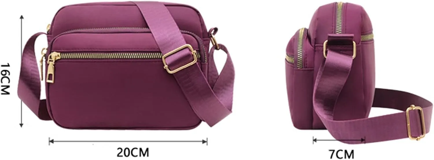 Women's Hiking Backpack Multi Pocket Crossbody Purses Soft Leather Shoulder Handbags Water Proof Bag(Purple)