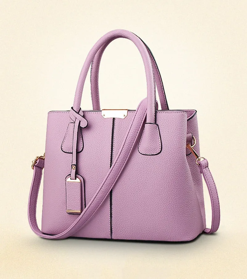 Women's Large PU Leather Tote Bag – Stylish Square Shoulder & Crossbody Handbag