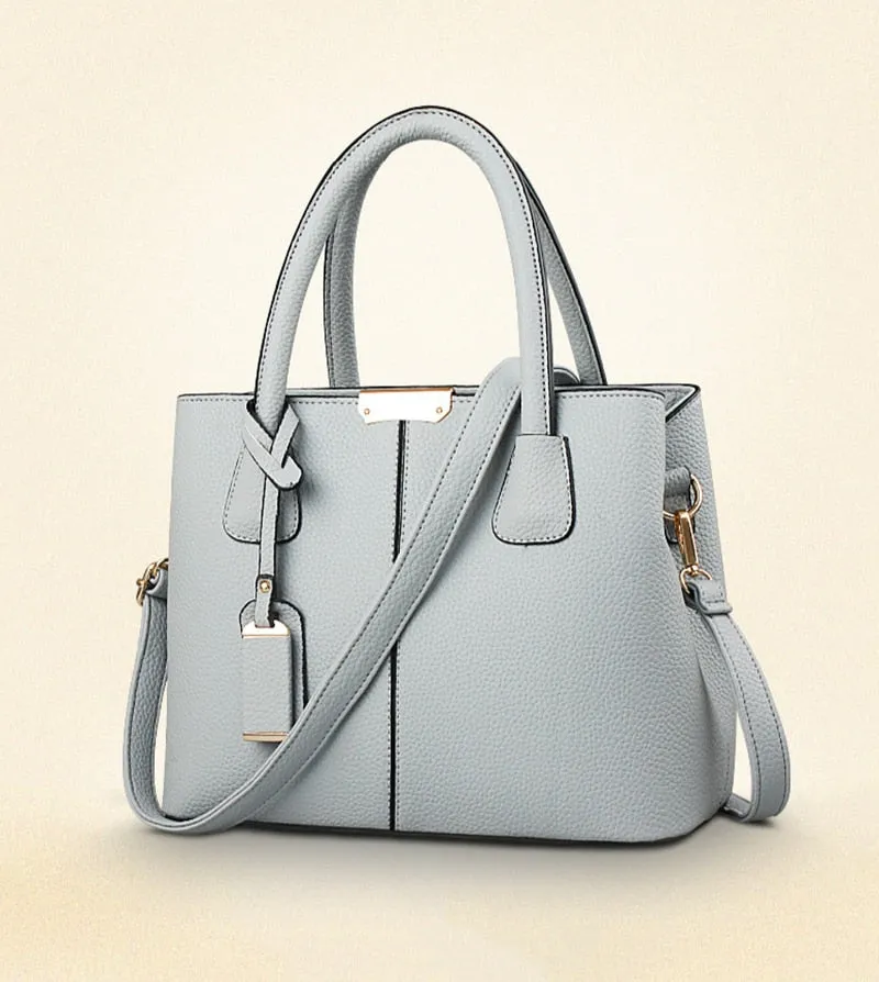 Women's Large PU Leather Tote Bag – Stylish Square Shoulder & Crossbody Handbag