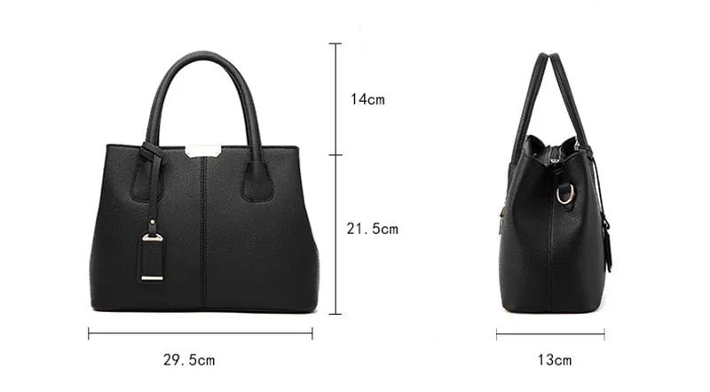 Women's Large PU Leather Tote Bag – Stylish Square Shoulder & Crossbody Handbag