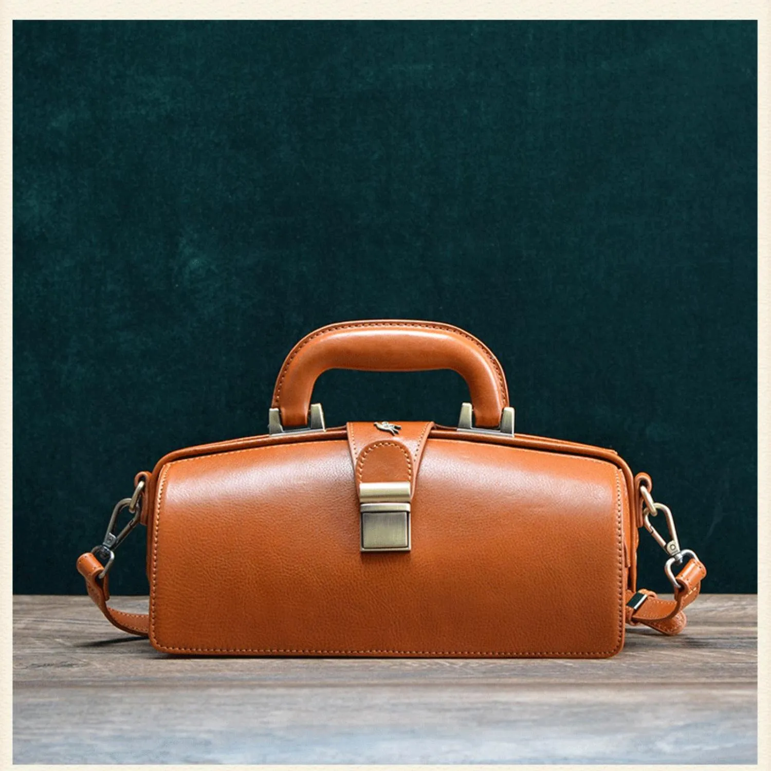 Women's Leather Doctor Bag Gladstone Style Handbags
