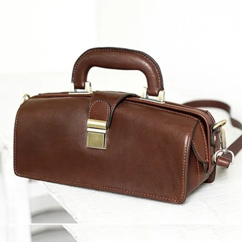 Women's Leather Doctor Bag Gladstone Style Handbags