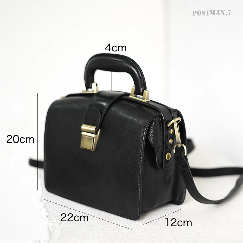 Women's Leather Doctor Bag Gladstone Style Handbags