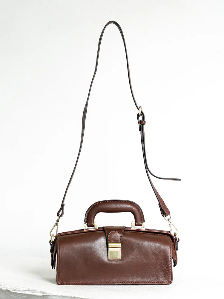 Women's Leather Doctor Bag Gladstone Style Handbags