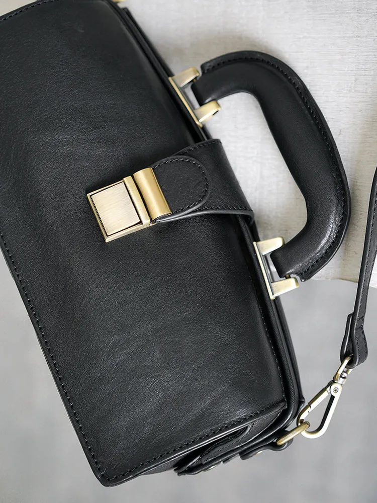 Women's Leather Doctor Bag Gladstone Style Handbags
