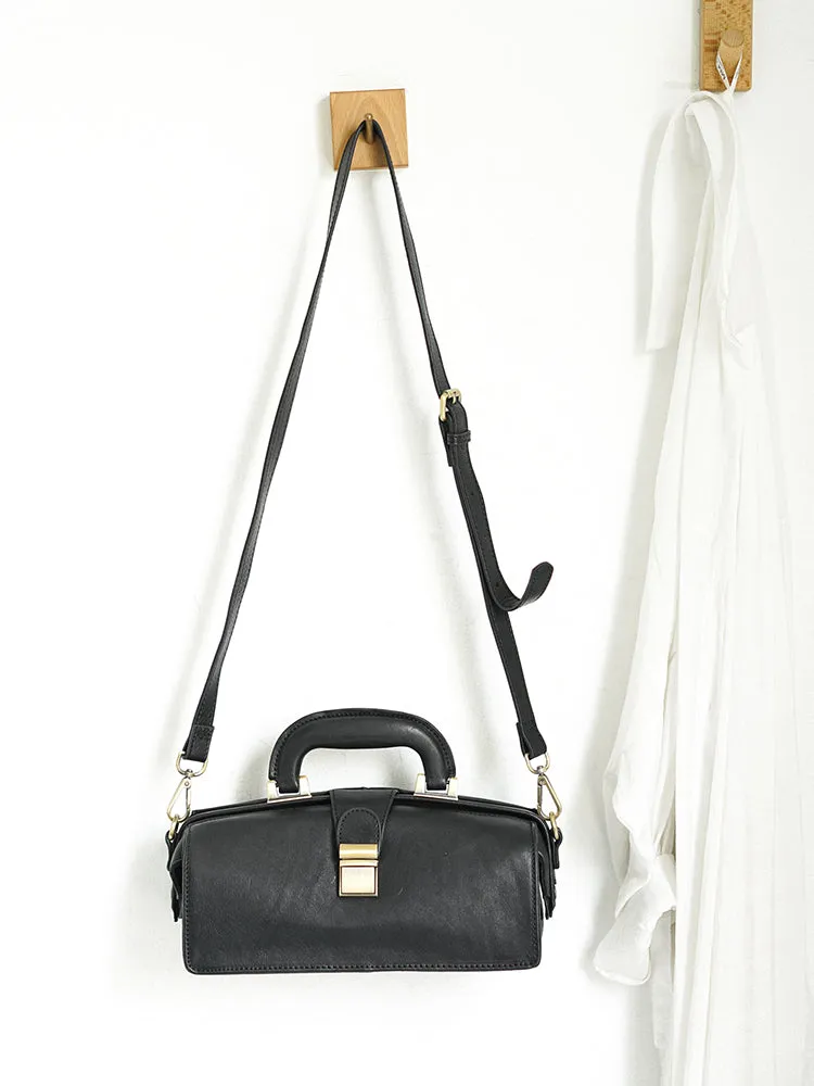 Women's Leather Doctor Bag Gladstone Style Handbags
