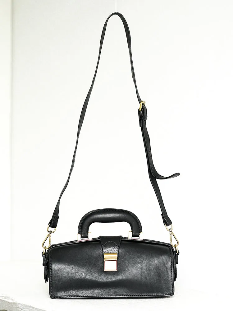 Women's Leather Doctor Bag Gladstone Style Handbags