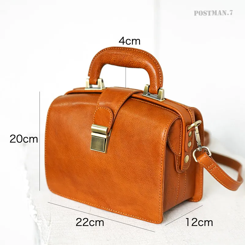 Women's Leather Doctor Bag Gladstone Style Handbags