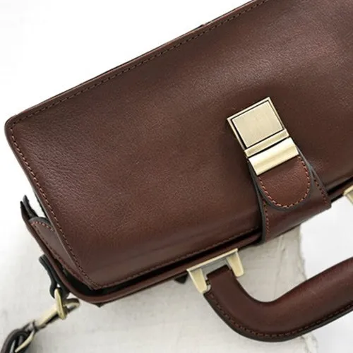 Women's Leather Doctor Bag Gladstone Style Handbags