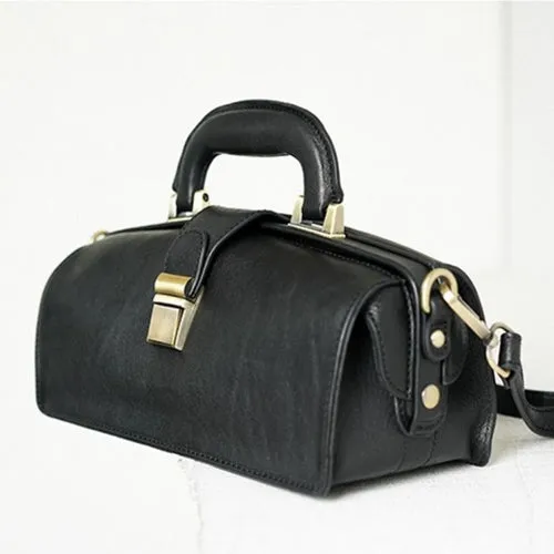 Women's Leather Doctor Bag Gladstone Style Handbags