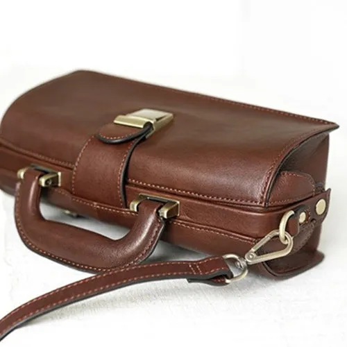 Women's Leather Doctor Bag Gladstone Style Handbags