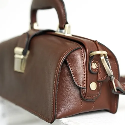 Women's Leather Doctor Bag Gladstone Style Handbags
