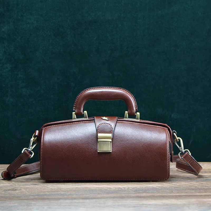 Women's Leather Doctor Bag Gladstone Style Handbags