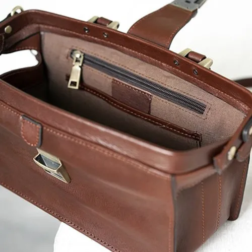 Women's Leather Doctor Bag Gladstone Style Handbags