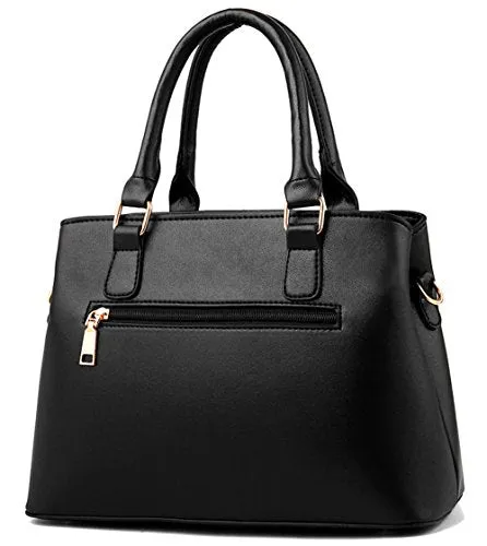 Women's Leather Handbag Tote Shoulder Bag Crossbody Purse (9 colors), Pink