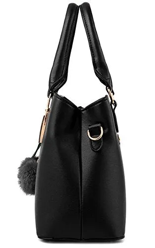 Women's Leather Handbag Tote Shoulder Bag Crossbody Purse (9 colors), Pink