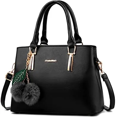 Women's Leather Handbag Tote Shoulder Bag Crossbody Purse (9 colors), Pink