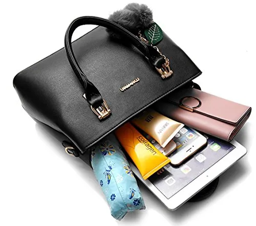 Women's Leather Handbag Tote Shoulder Bag Crossbody Purse (9 colors), Pink
