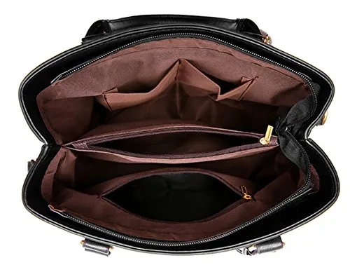 Women's Leather Handbag Tote Shoulder Bag Crossbody Purse (9 colors), Pink