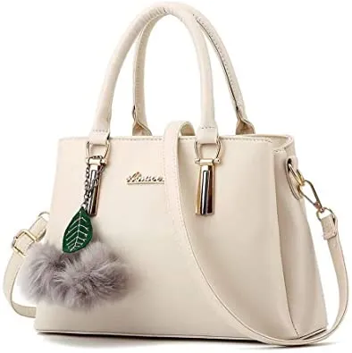 Women's Leather Handbag Tote Shoulder Bag Crossbody Purse (9 colors), Pink