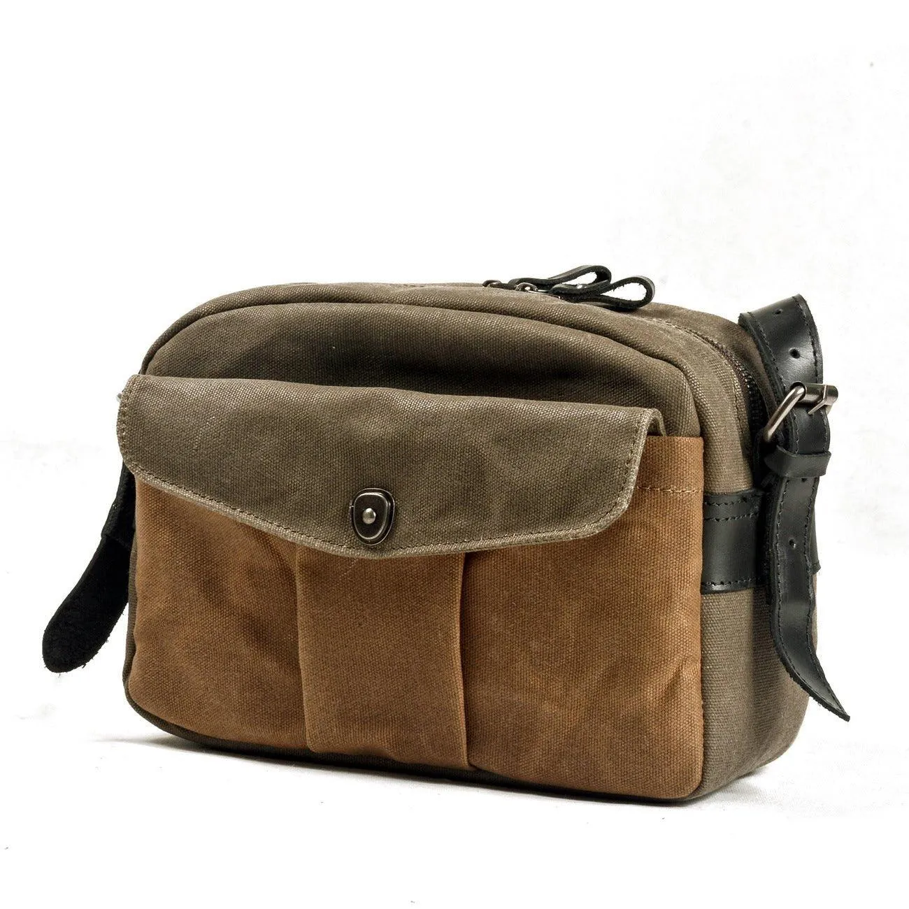 Woosir Vintage Wax Canvas Travel Camera Messenger Bag