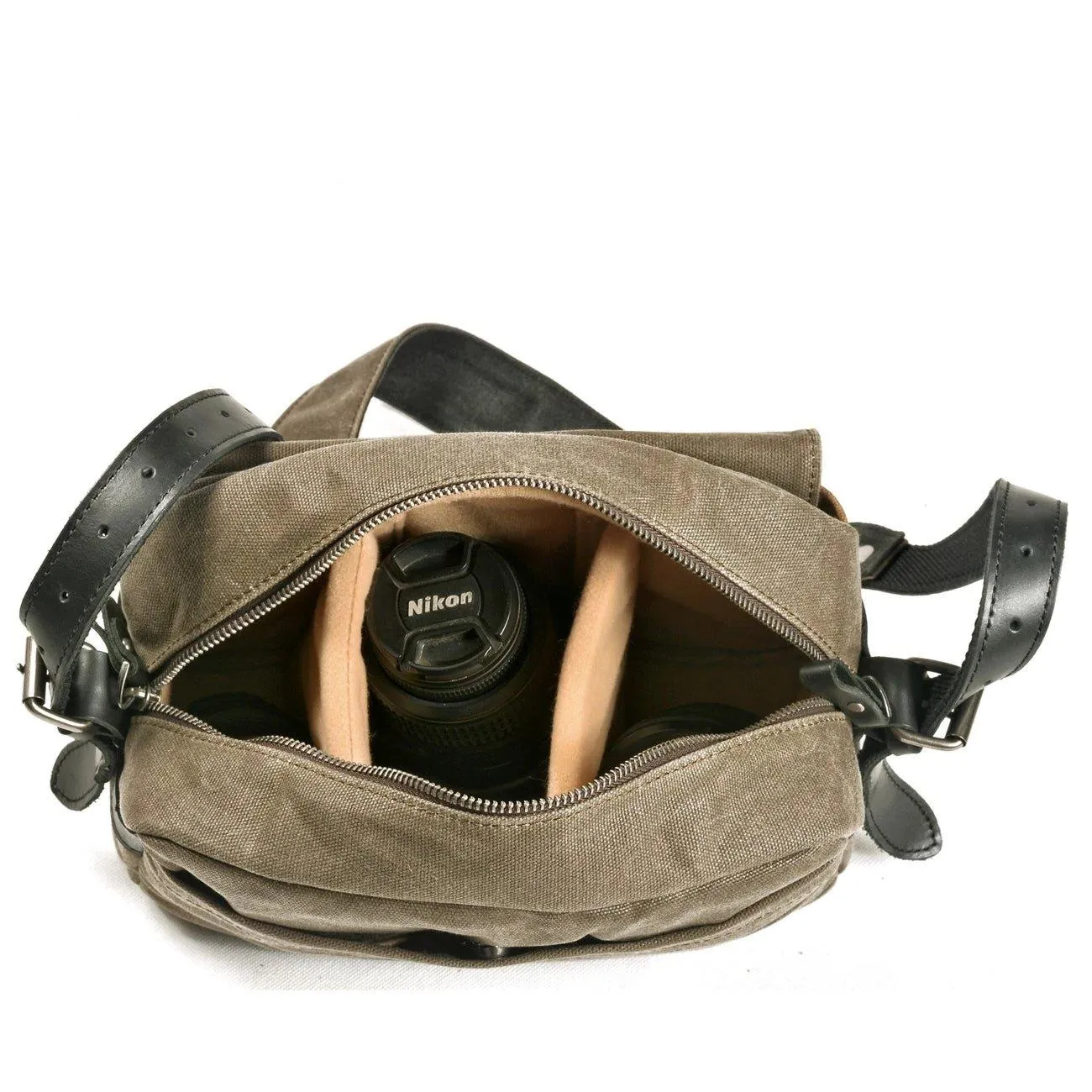Woosir Vintage Wax Canvas Travel Camera Messenger Bag