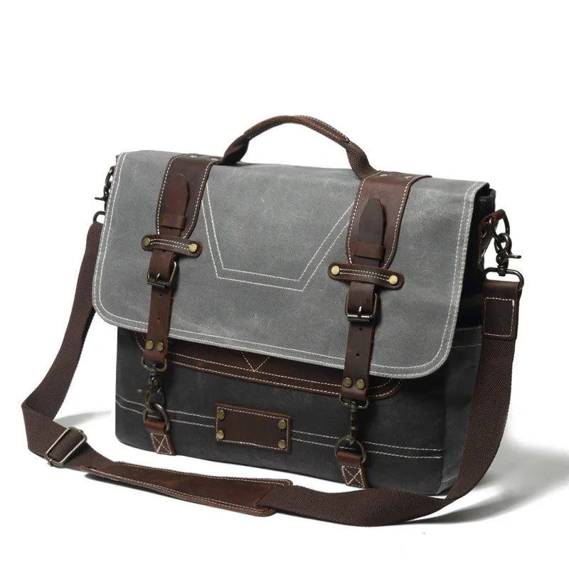 Woosir Waxed Canvas Computer Bags for Men