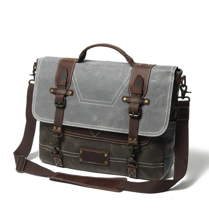 Woosir Waxed Canvas Computer Bags for Men