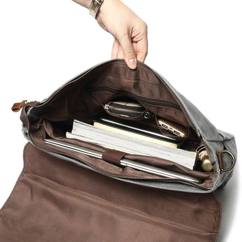 Woosir Waxed Canvas Computer Bags for Men