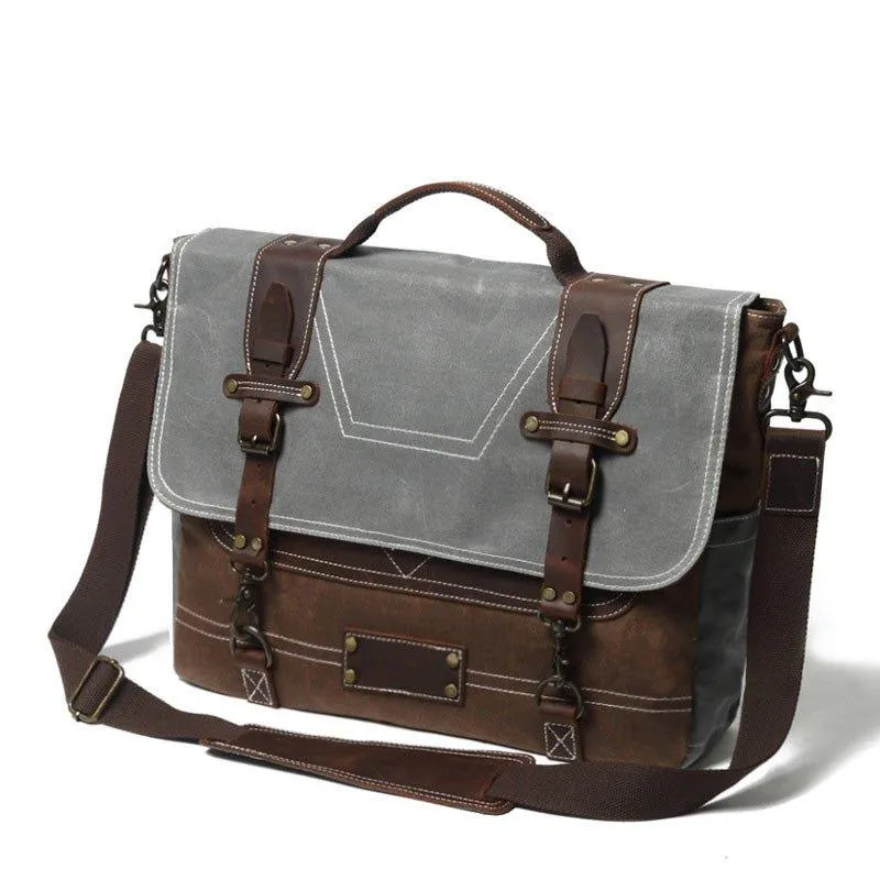 Woosir Waxed Canvas Computer Bags for Men
