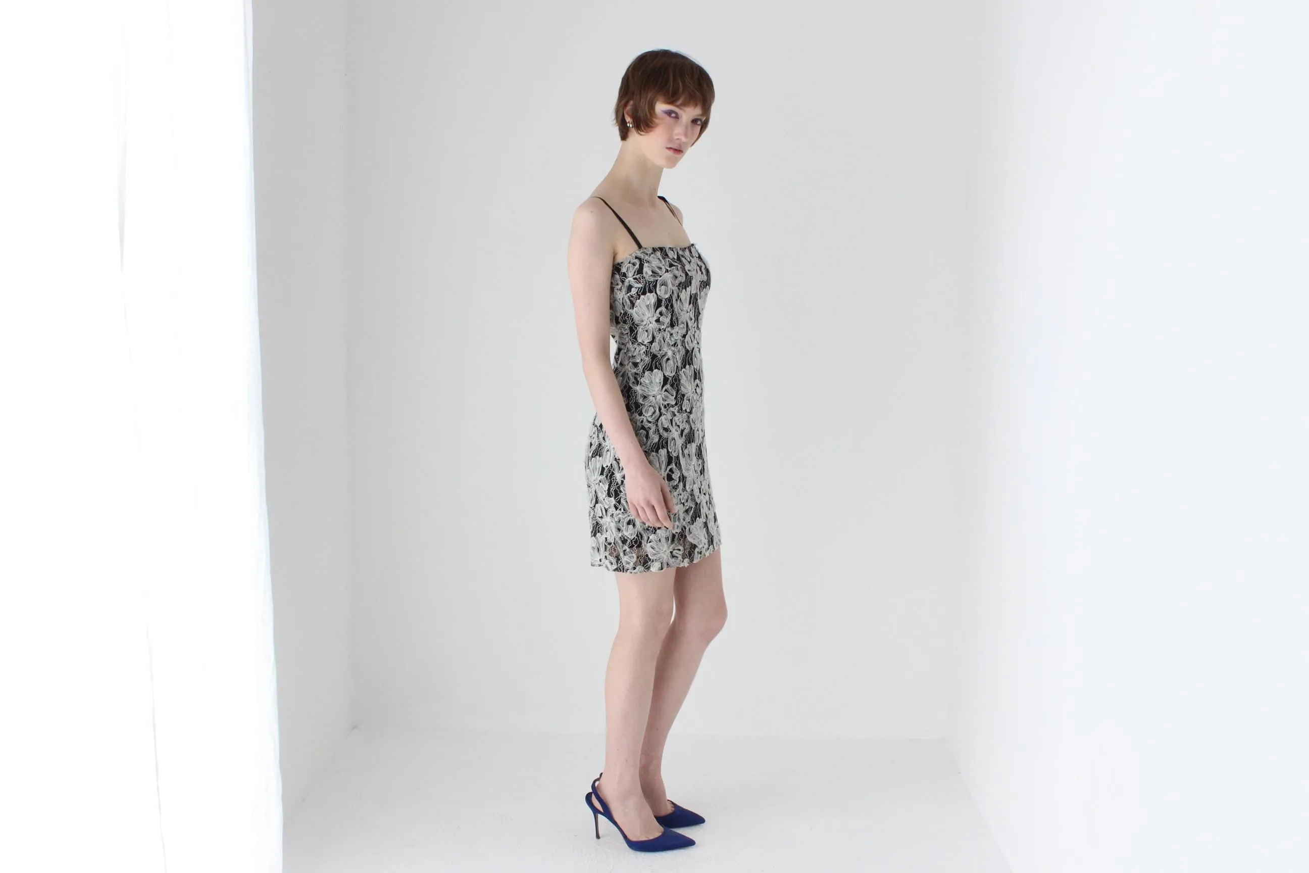 Y2K Embroidered 3D Ribbon Textured Mini Cocktail Dress