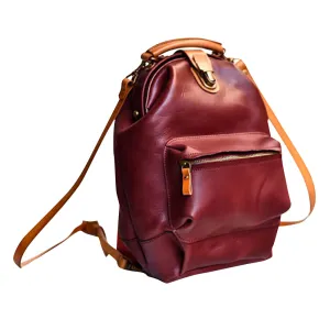 YAAGLE Lady Girls' Personalized Real Leather Sling Backpack YG00306