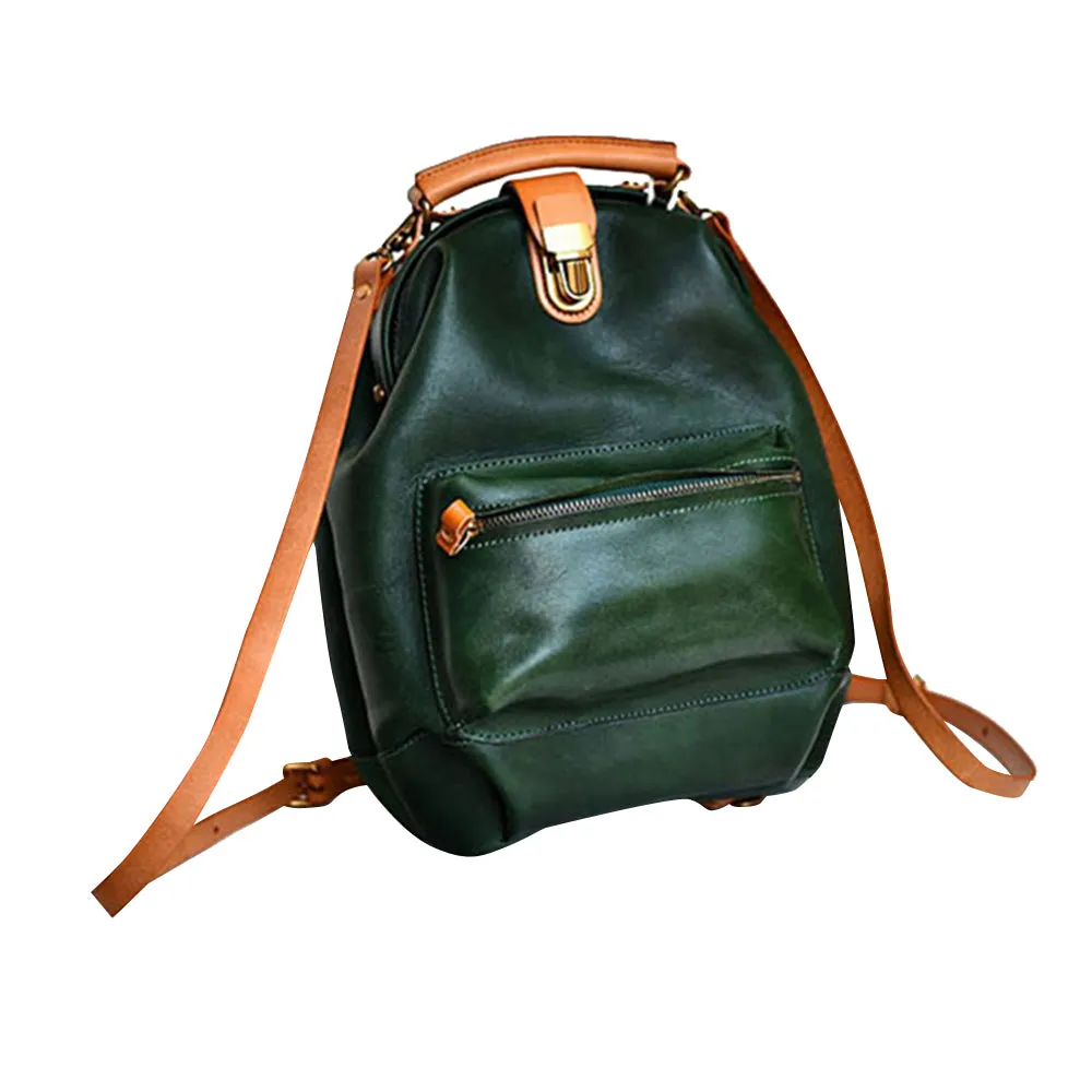 YAAGLE Lady Girls' Personalized Real Leather Sling Backpack YG00306